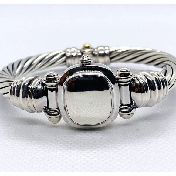 David Yurman Hinge Watch Case Bangle Bracelet 925 585 14k 6" - Picture 2 of 10